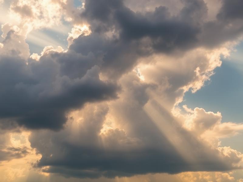 Sunlight breaking through clouds